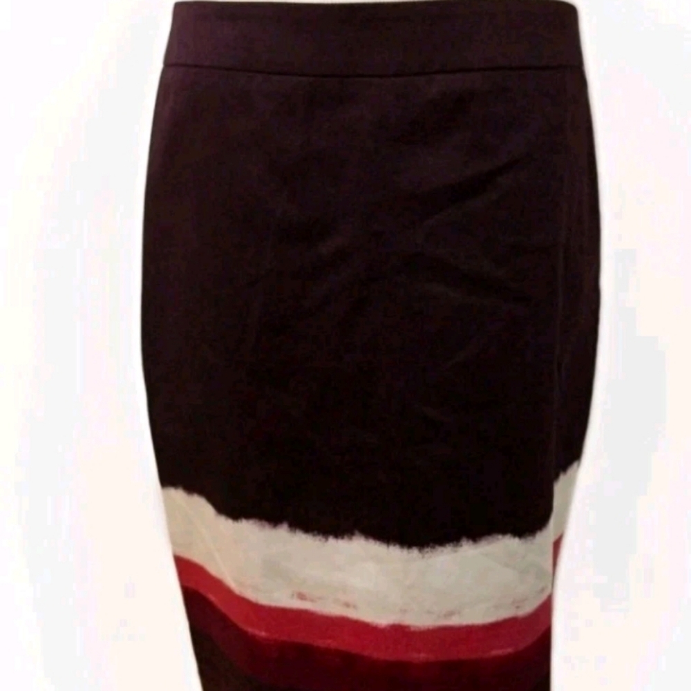 Ann Taylor Skirt Dark Burgundy Ivory  Size 14 NWT $69.99 MSRP